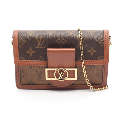 ポルトフォイユ ドーフィーヌ モノグラムリバース チェーンウォレット PVC レザー ブラウン ベージュ ルイヴィトン バッグ LOUIS VUITTON