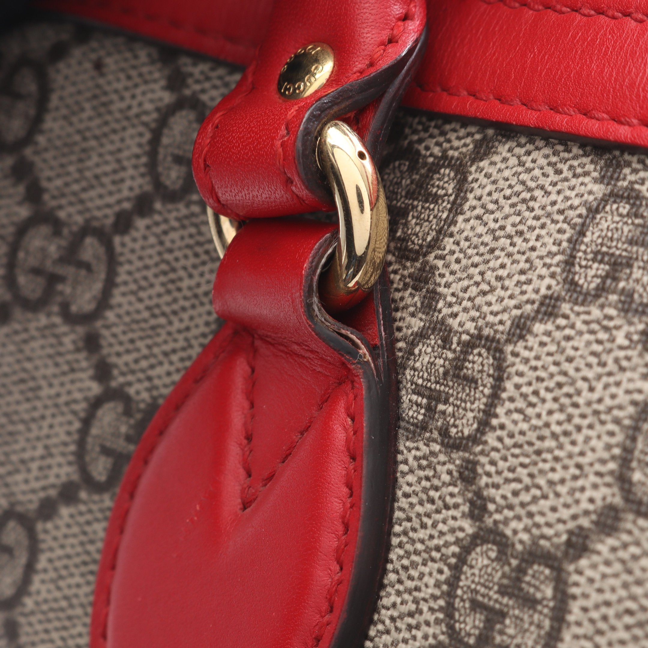 GGスプリーム ハンドバッグ ミニボストンバッグ PVC レザー ベージュ