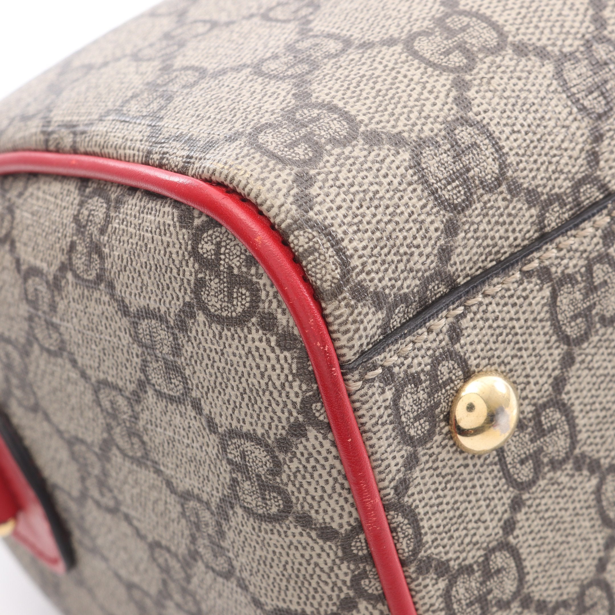 GGスプリーム ハンドバッグ ミニボストンバッグ PVC レザー ベージュ