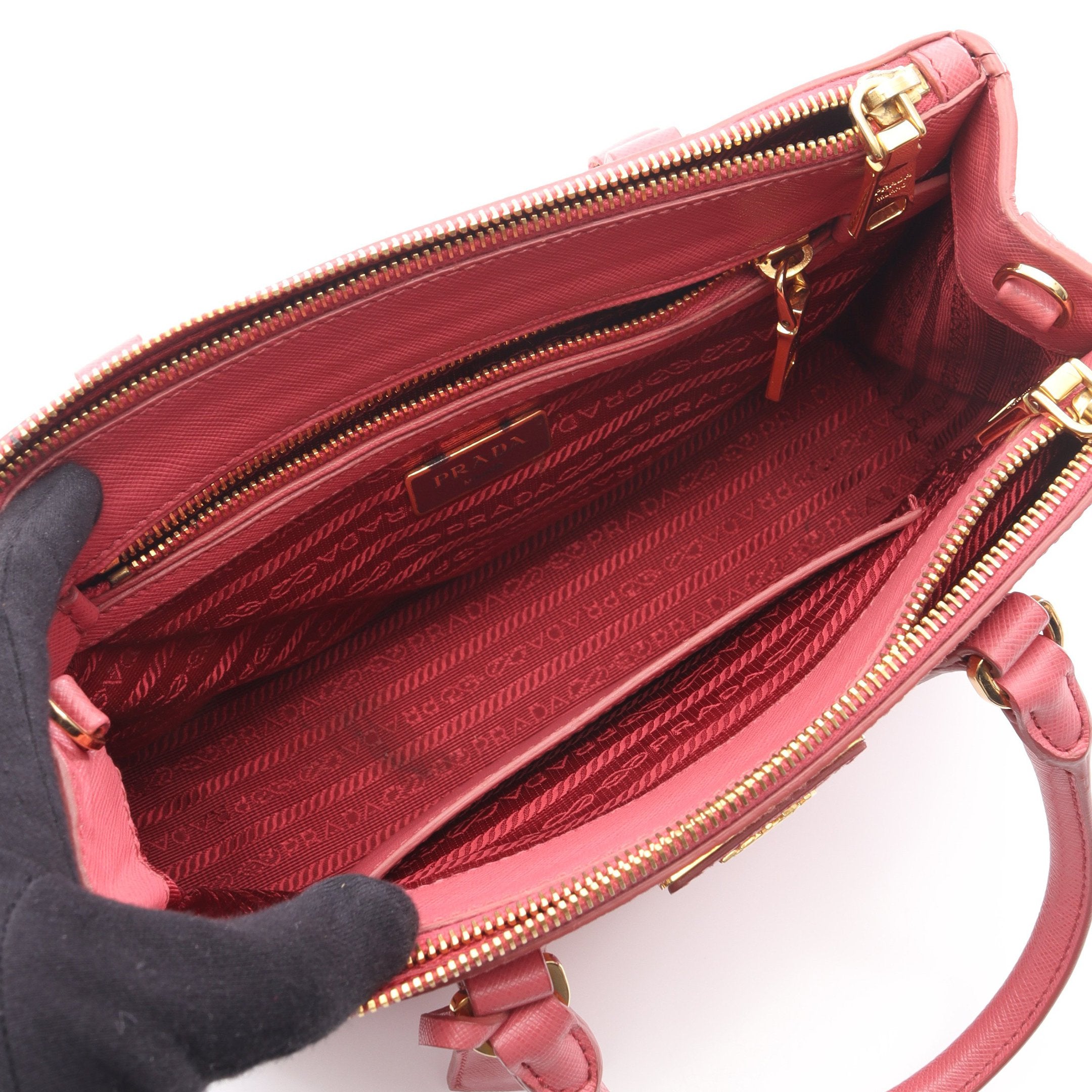 SAFFIANO LUX ガレリア ハンドバッグ サフィアーノレザー ピンク 2WAY