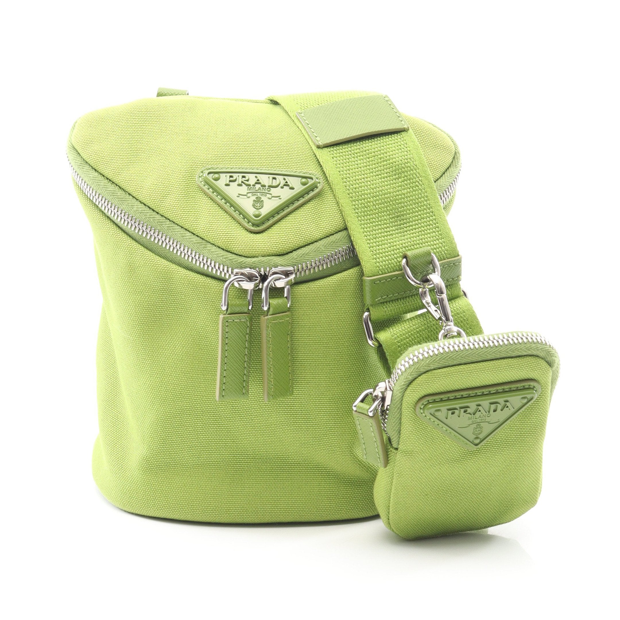 PRADA ハンドバッグ 手提げ トライアングルロゴ レザー イエロー 保存袋付 top.jpg