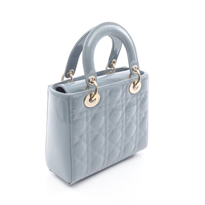 レディディオール スモール ハンドバッグ エナメルレザー ブルーグレー 2WAY クリスチャンディオール バッグ Christian Dior