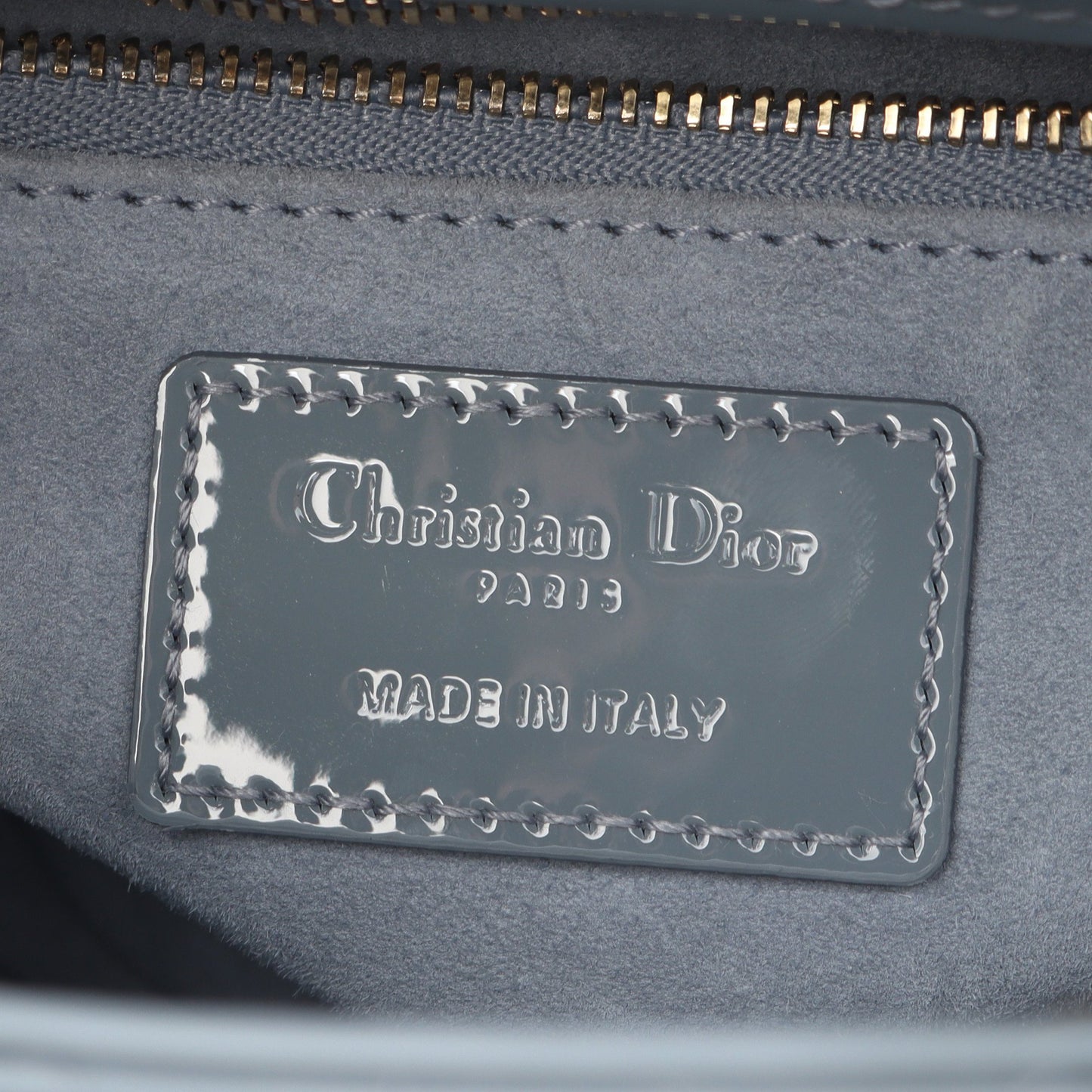 レディディオール スモール ハンドバッグ エナメルレザー ブルーグレー 2WAY クリスチャンディオール バッグ Christian Dior