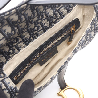 サドルバッグ オブリーク ハンドバッグ キャンバス レザー アイボリー ネイビー クリスチャンディオール バッグ Christian Dior
