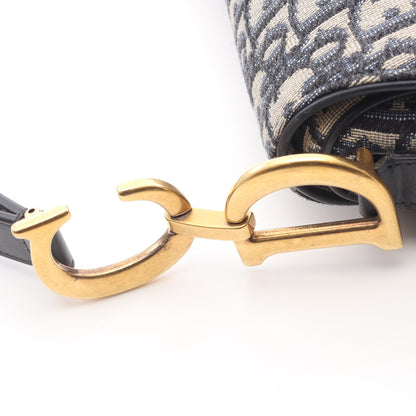 サドルバッグ オブリーク ハンドバッグ キャンバス レザー アイボリー ネイビー クリスチャンディオール バッグ Christian Dior