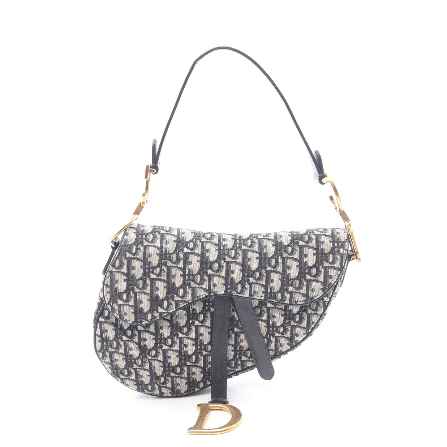 サドルバッグ オブリーク ハンドバッグ キャンバス レザー アイボリー ネイビー クリスチャンディオール バッグ Christian Dior