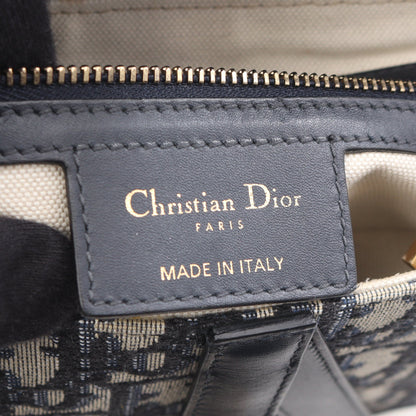 サドルバッグ オブリーク ハンドバッグ キャンバス レザー アイボリー ネイビー クリスチャンディオール バッグ Christian Dior