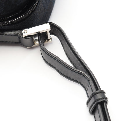 GGキャンバス ショルダーバッグ キャンバス レザー ブラック グッチ バッグ GUCCI