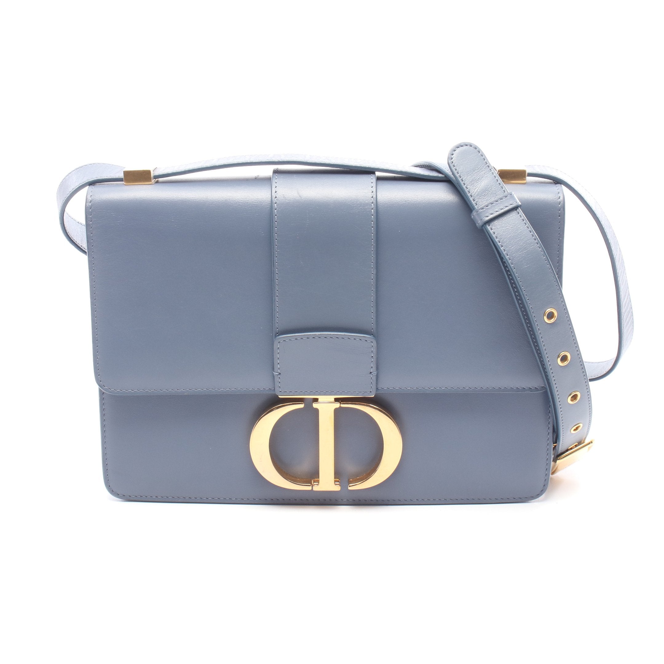 30 MONTAIGNE モンテーニュ ショルダーバッグ レザー ブルーグレー