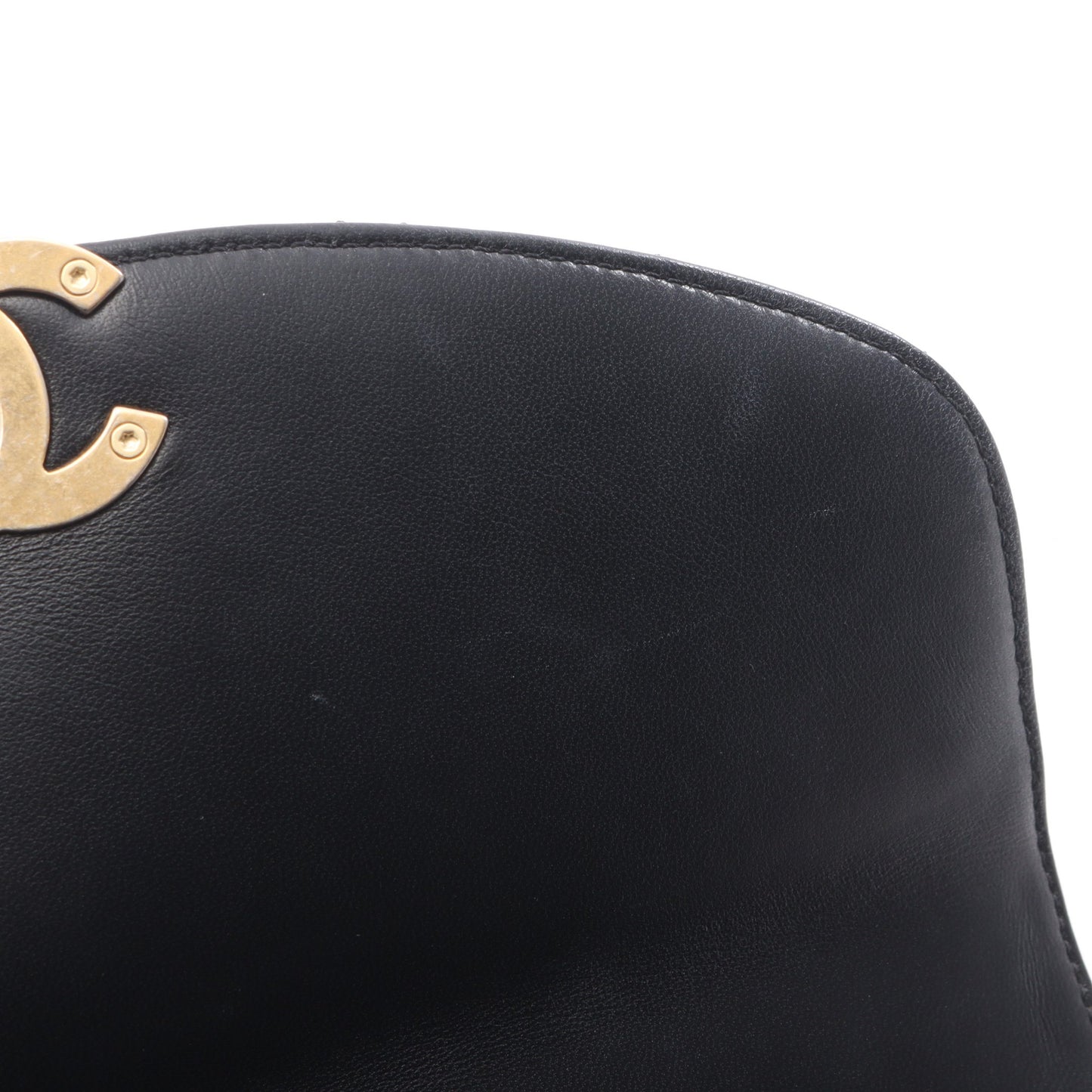 マトラッセ チェーンショルダーバッグ ラムスキン ブラック ゴールド金具 シャネル バッグ CHANEL