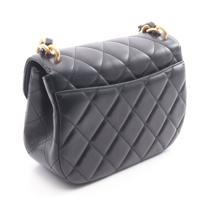 マトラッセ チェーンショルダーバッグ ラムスキン ブラック ゴールド金具 シャネル バッグ CHANEL