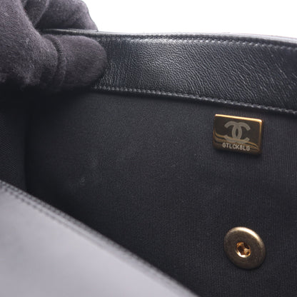マトラッセ チェーンショルダーバッグ ラムスキン ブラック ゴールド金具 シャネル バッグ CHANEL