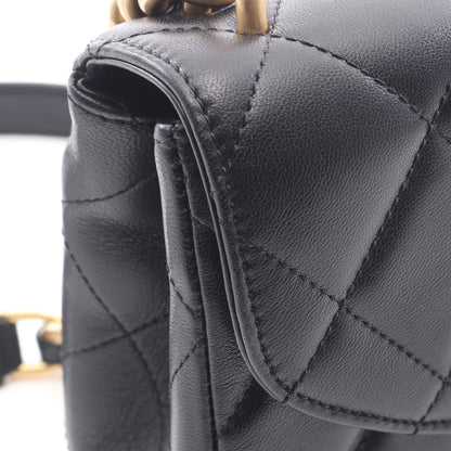 マトラッセ チェーンショルダーバッグ ラムスキン ブラック ゴールド金具 シャネル バッグ CHANEL