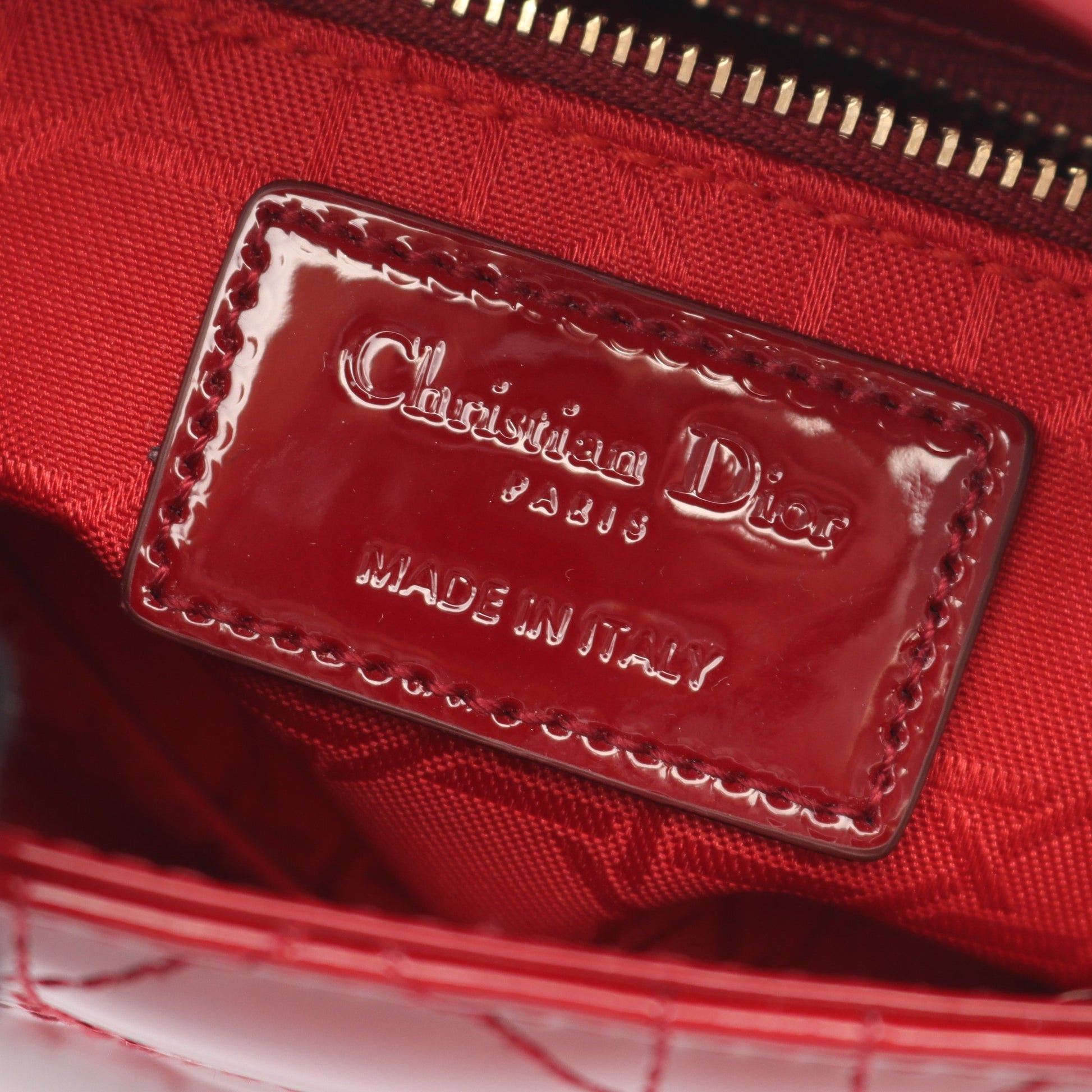 レディディオール ミニ カナージュ ハンドバッグ エナメルレザー ボルドー 2WAY クリスチャンディオール バッグ Christian Dior