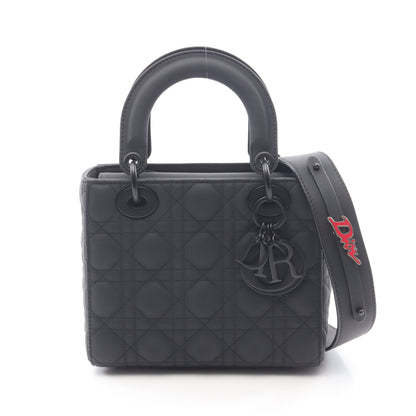 レディディオール スモール カナージュ ハンドバッグ レザー ブラック 2WAY クリスチャンディオール バッグ Christian Dior