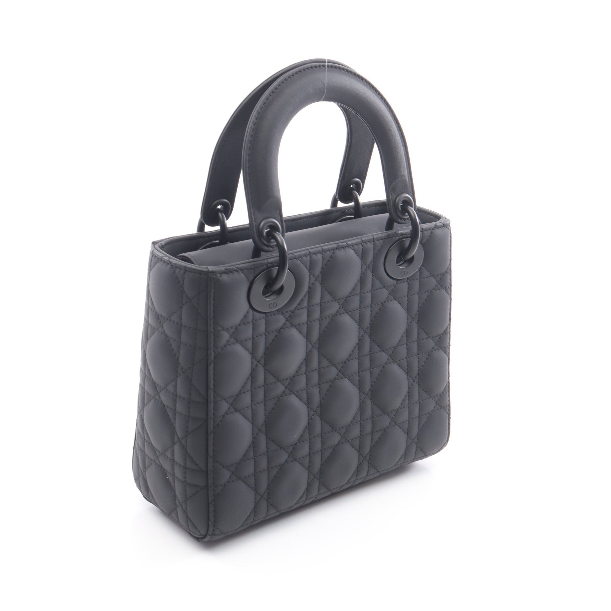 レディディオール スモール カナージュ ハンドバッグ レザー ブラック 2WAY クリスチャンディオール バッグ Christian Dior