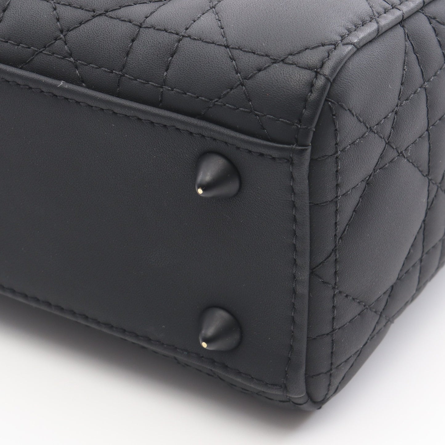 レディディオール スモール カナージュ ハンドバッグ レザー ブラック 2WAY クリスチャンディオール バッグ Christian Dior