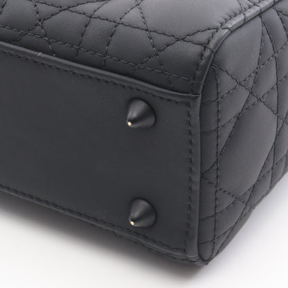 レディディオール スモール カナージュ ハンドバッグ レザー ブラック 2WAY クリスチャンディオール バッグ Christian Dior