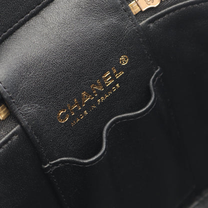 マトラッセ チェーンショルダーバッグ ラムスキン ブラック ゴールド金具 シャネル バッグ CHANEL