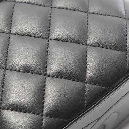 マトラッセ チェーンショルダーバッグ ラムスキン ブラック ゴールド金具 シャネル バッグ CHANEL