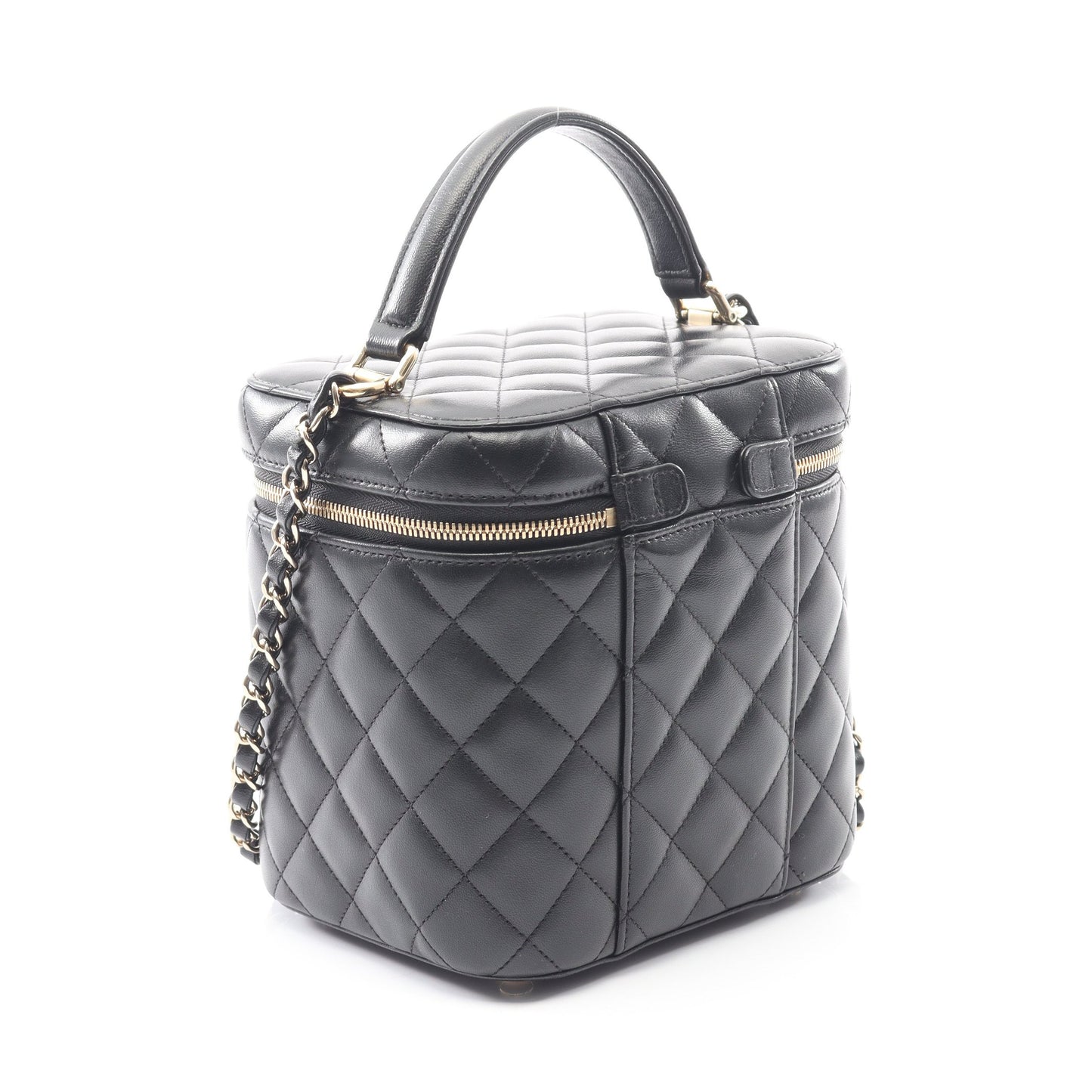 マトラッセ チェーンショルダーバッグ ラムスキン ブラック ゴールド金具 シャネル バッグ CHANEL