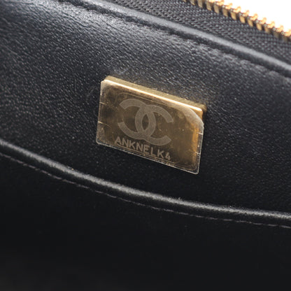 マトラッセ チェーンショルダーバッグ ラムスキン ブラック ゴールド金具 シャネル バッグ CHANEL
