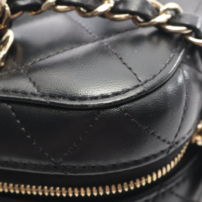 マトラッセ チェーンショルダーバッグ ラムスキン ブラック ゴールド金具 シャネル バッグ CHANEL