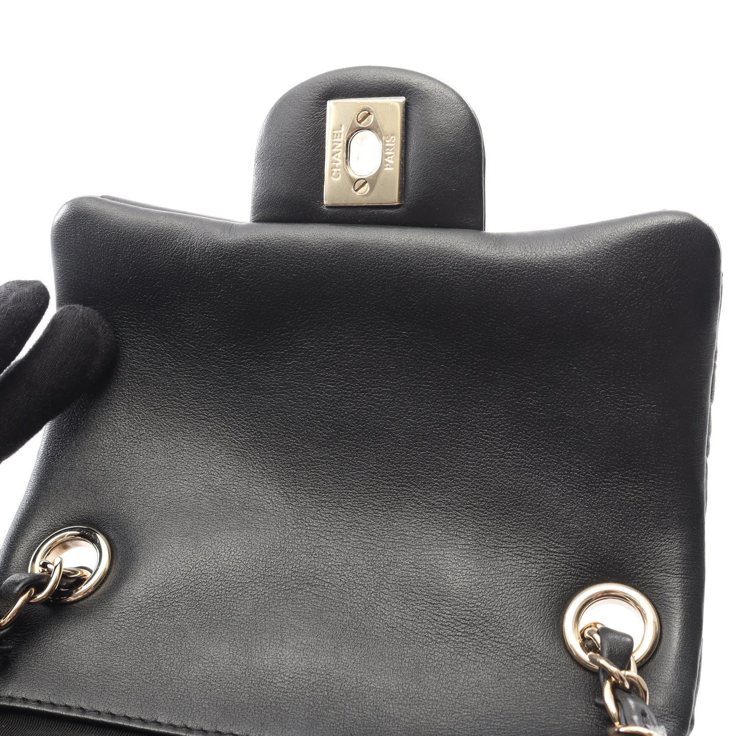 マトラッセ チェーンショルダーバッグ ラムスキン ブラック ゴールド金具 シャネル バッグ CHANEL