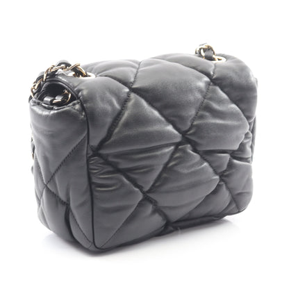 マトラッセ チェーンショルダーバッグ ラムスキン ブラック ゴールド金具 シャネル バッグ CHANEL