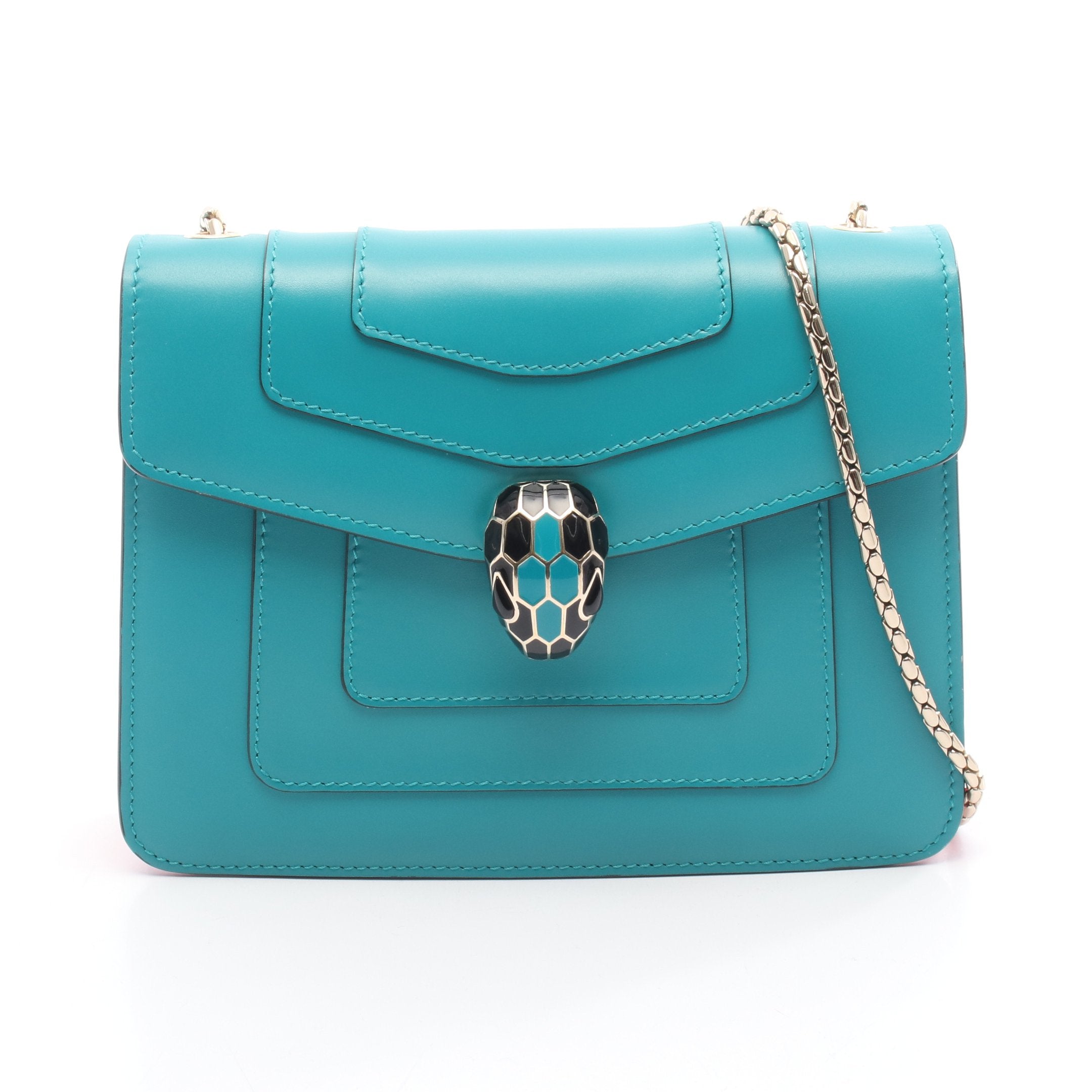 セルペンティ フォーエバー チェーンショルダーバッグ レザー グリーン