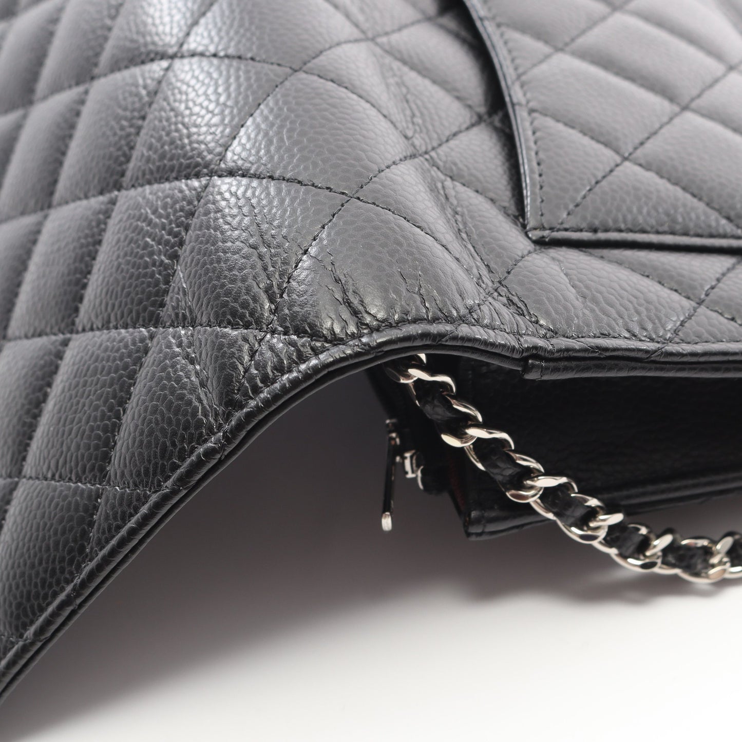 マトラッセ チェーンウォレット キャビアスキン ブラック シルバー金具 シャネル バッグ CHANEL