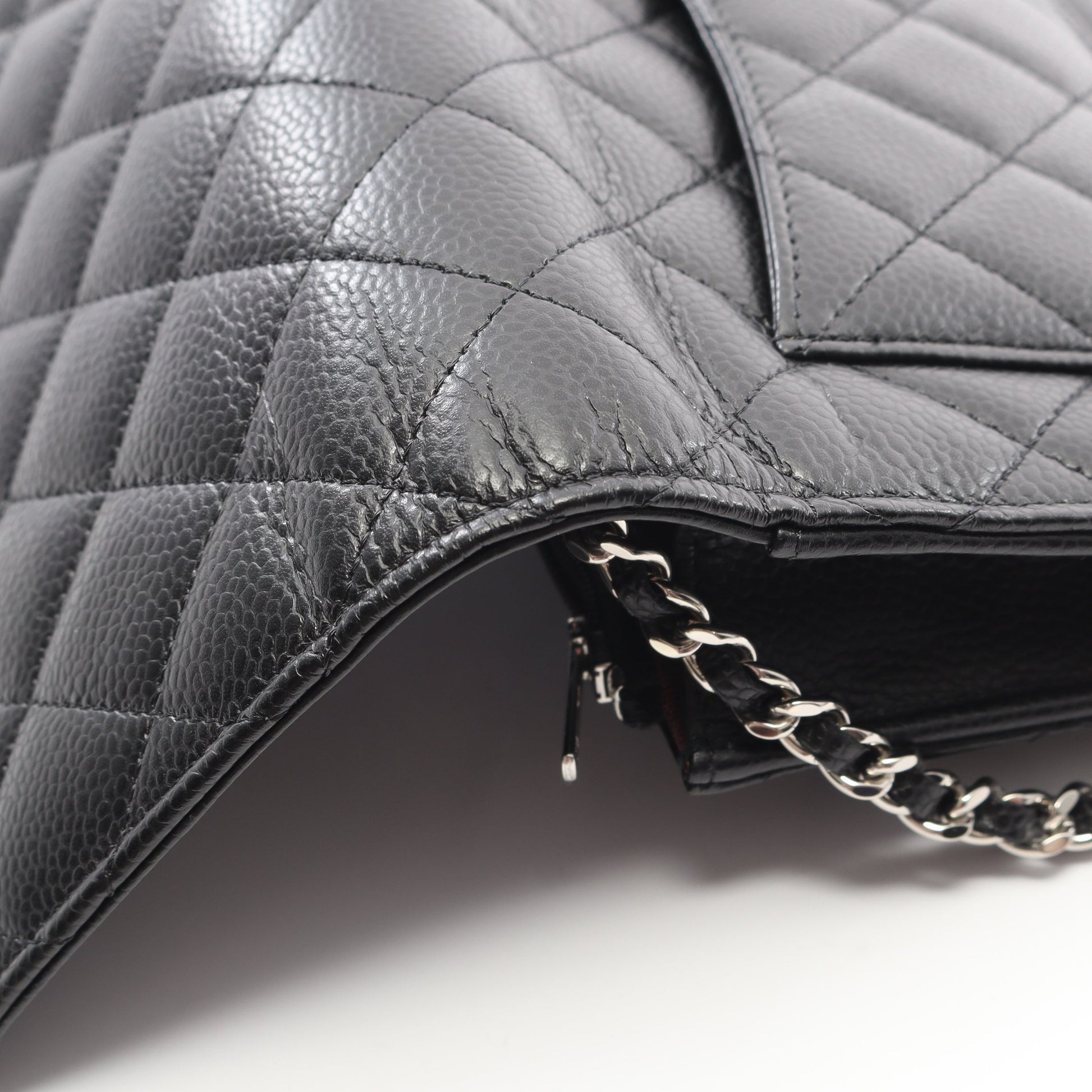 マトラッセ チェーンウォレット キャビアスキン ブラック シルバー金具 シャネル バッグ CHANEL