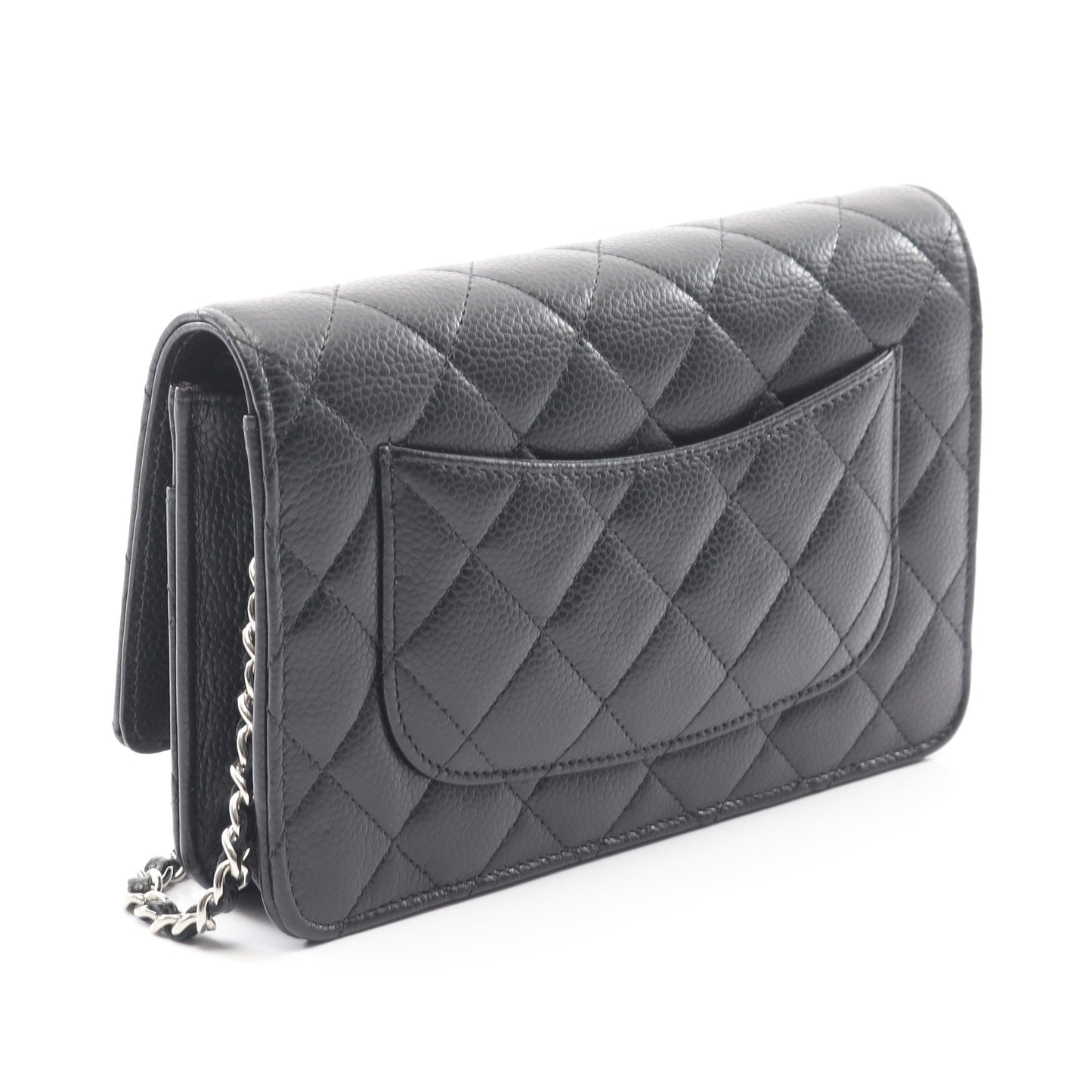 マトラッセ チェーンウォレット キャビアスキン ブラック シルバー金具 シャネル バッグ CHANEL