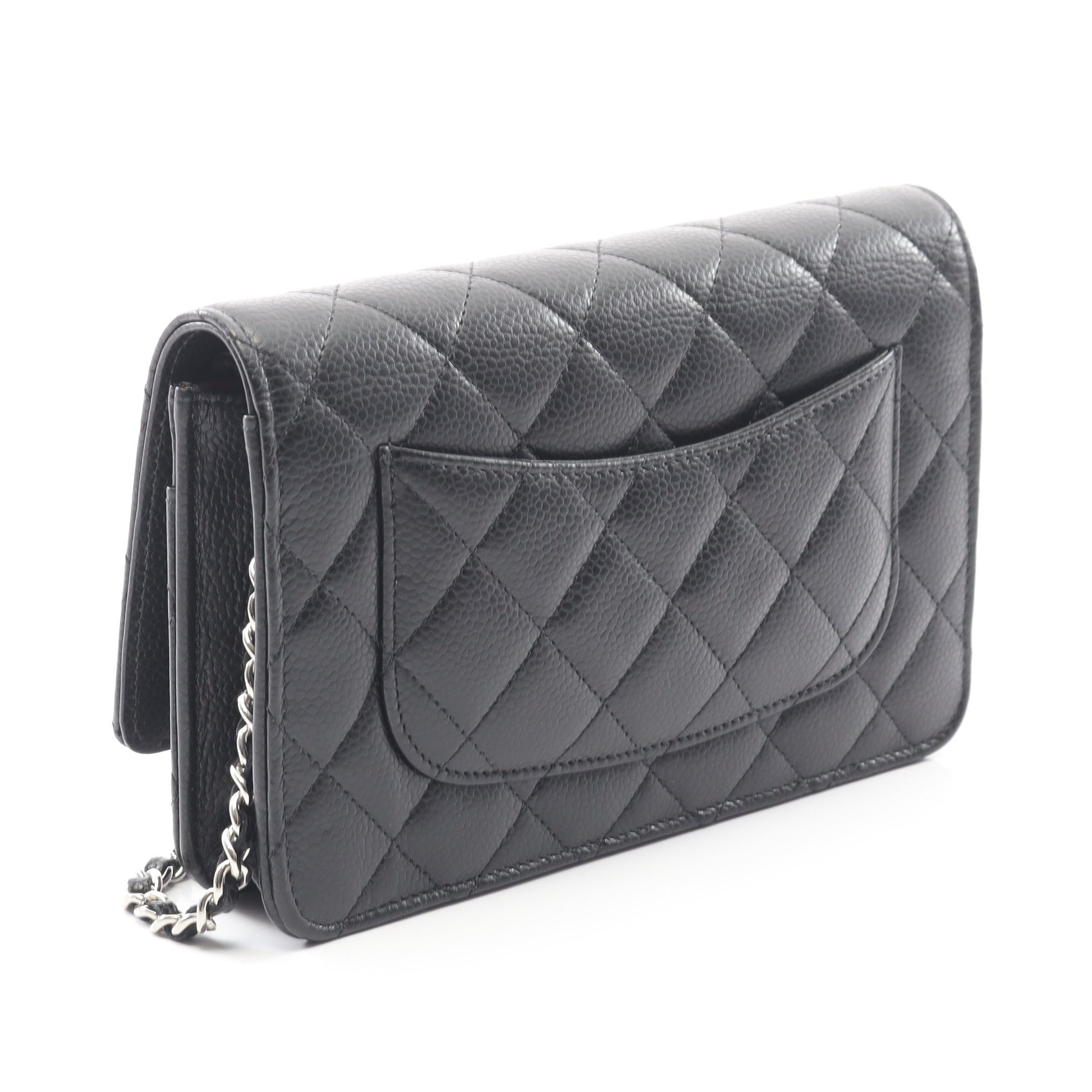 マトラッセ チェーンウォレット キャビアスキン ブラック シルバー金具 シャネル バッグ CHANEL