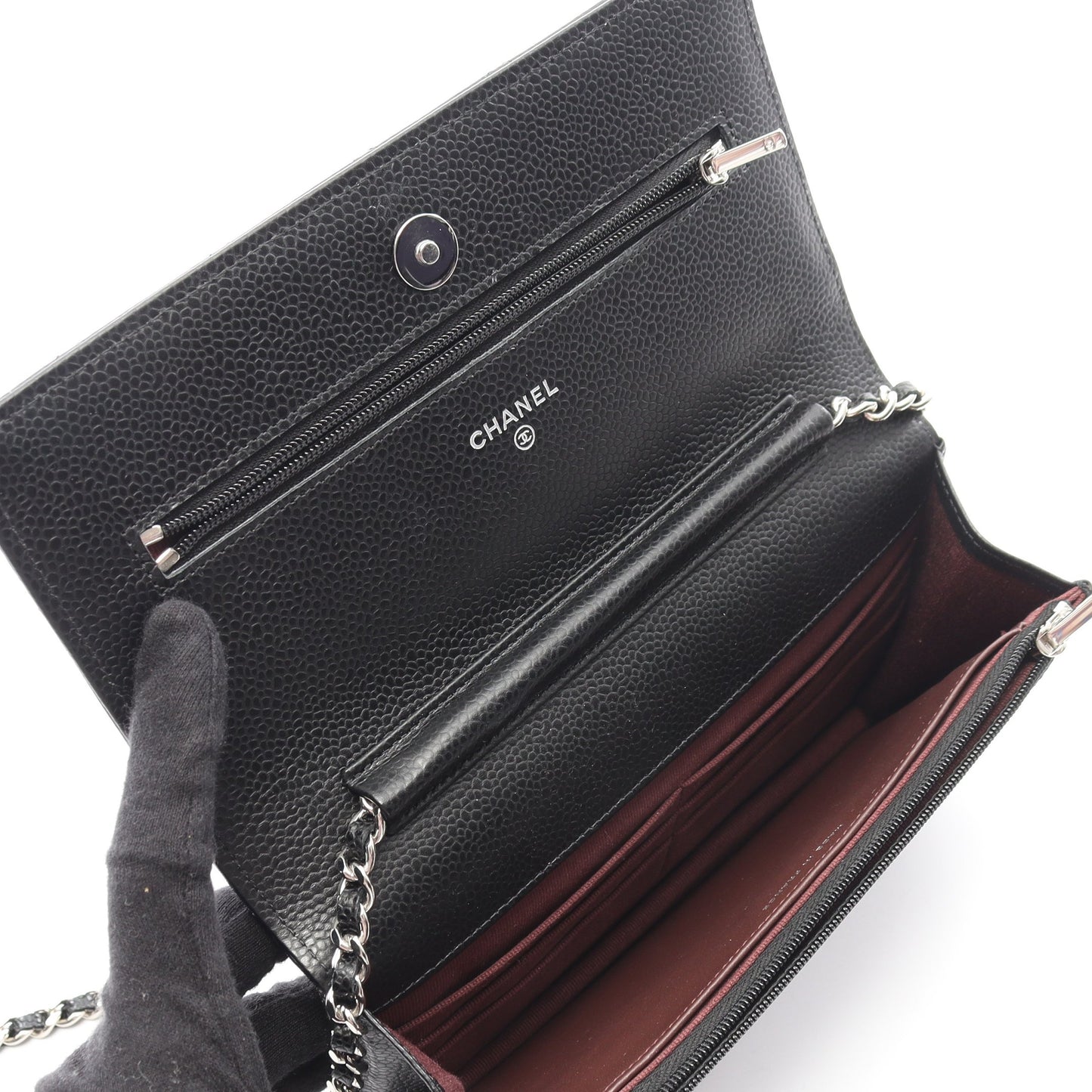 マトラッセ チェーンウォレット キャビアスキン ブラック シルバー金具 シャネル バッグ CHANEL