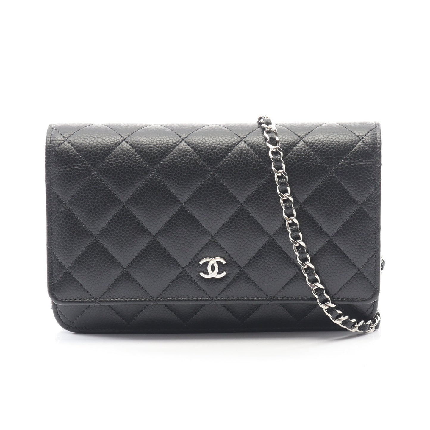 マトラッセ チェーンウォレット キャビアスキン ブラック シルバー金具 シャネル バッグ CHANEL