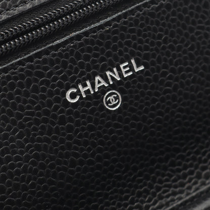 マトラッセ チェーンウォレット キャビアスキン ブラック シルバー金具 シャネル バッグ CHANEL
