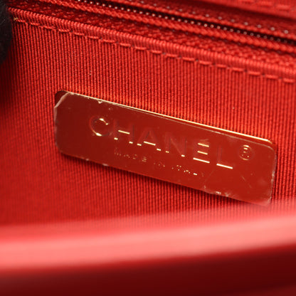 マトラッセ スモールフラップ チェーンショルダーバッグ レザー レッド ゴールド金具 2WAY シャネル バッグ CHANEL