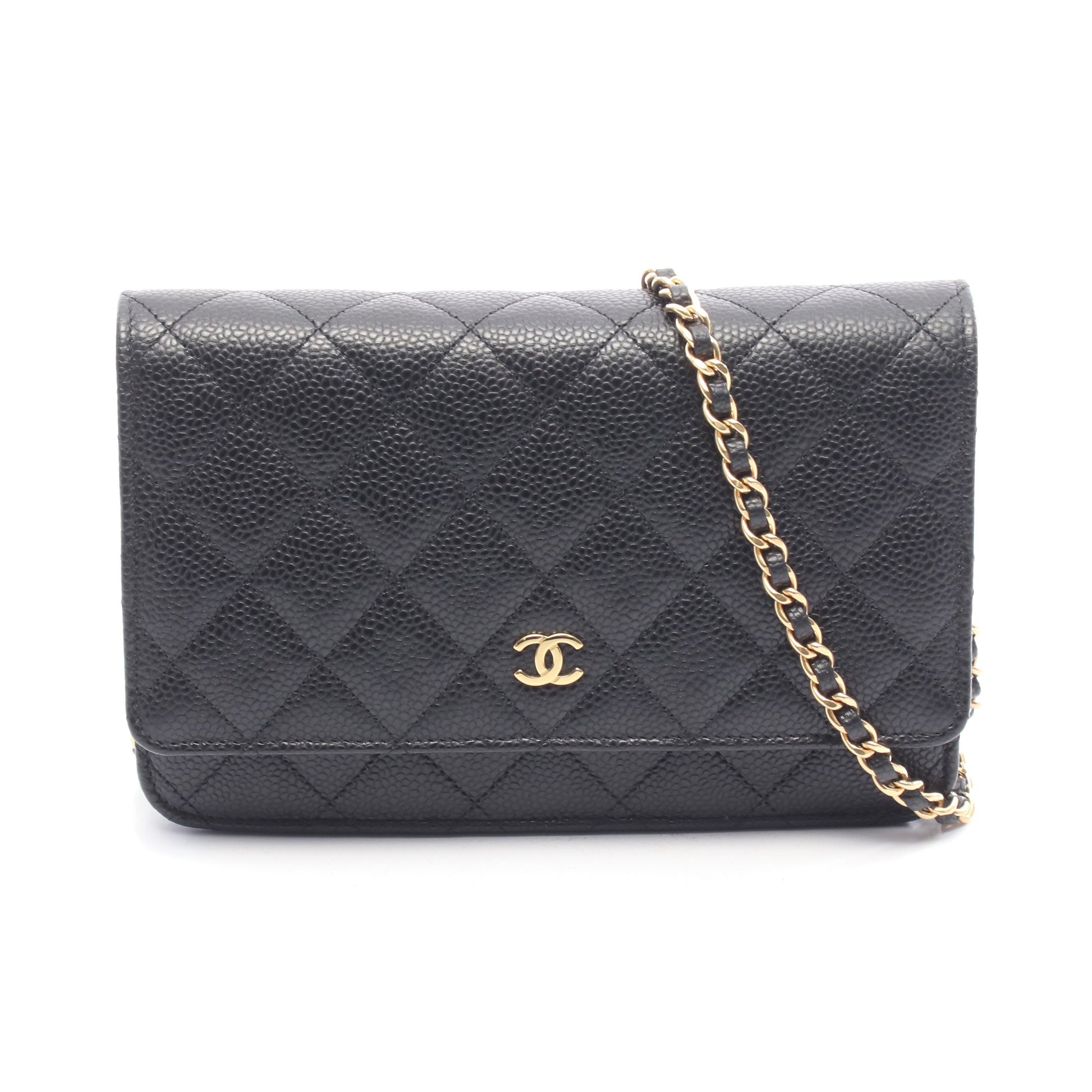 マトラッセ チェーンウォレット キャビアスキン ブラック ゴールド金具 シャネル バッグ CHANEL