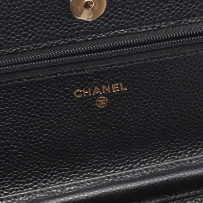 マトラッセ チェーンウォレット キャビアスキン ブラック ゴールド金具 シャネル バッグ CHANEL