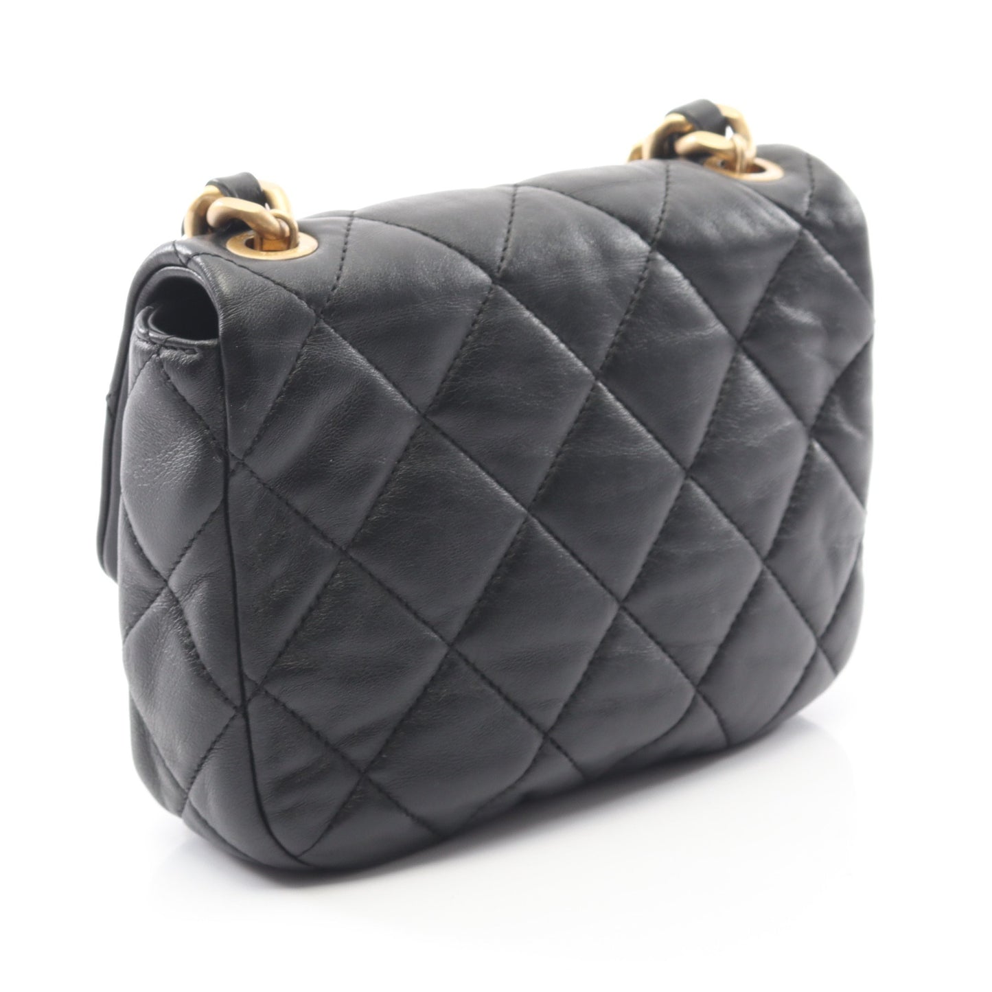 ミニマトラッセ チェーンショルダーバッグ ラムスキン ブラック コンビ金具 シャネル バッグ CHANEL