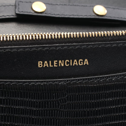 B. ビードット チェーンウォレット レザー ブラック リザード型押し バレンシアガ バッグ BALENCIAGA