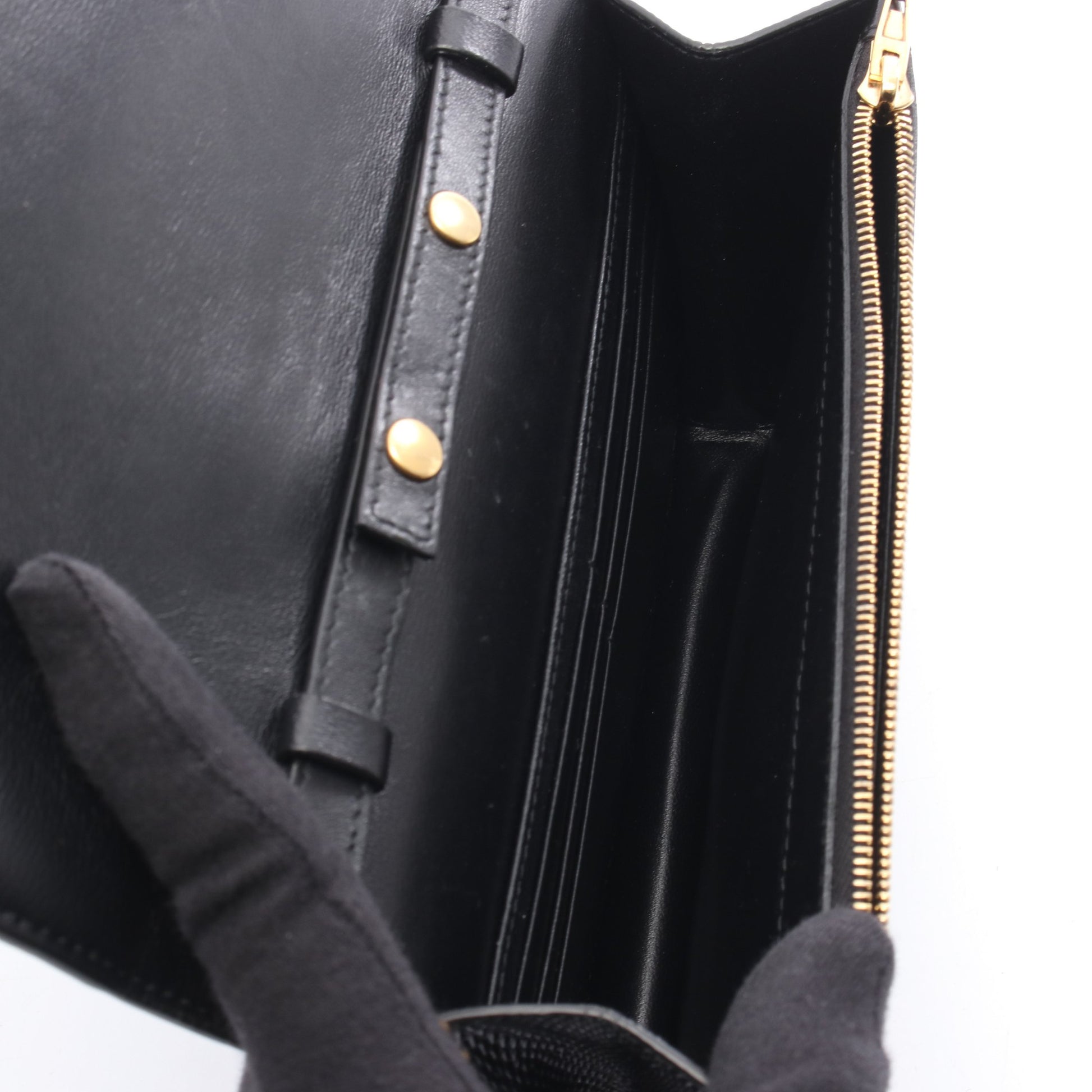 B. ビードット チェーンウォレット レザー ブラック リザード型押し バレンシアガ バッグ BALENCIAGA