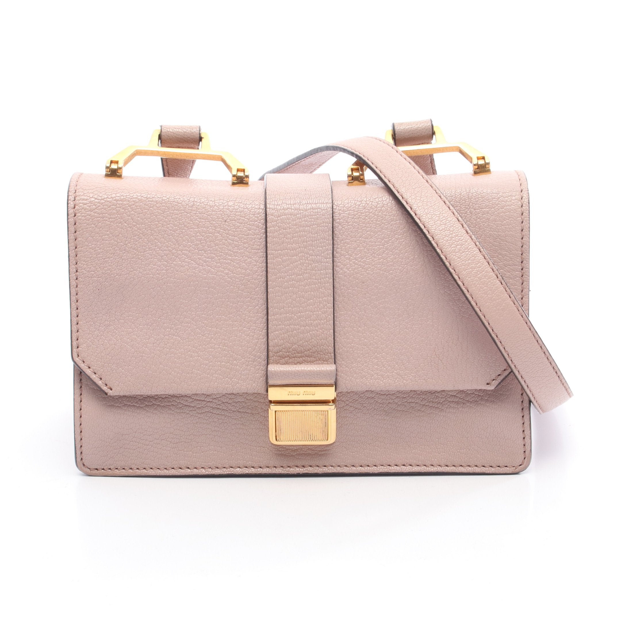 ミュウ ミュウ Miu Miu MADRAS マドラス ショルダーバッグ バッグ レザー レディース ピンク系 【中古】 MADRAS マドラス ショルダーバッグ レザー ダスティピンク ミュウ