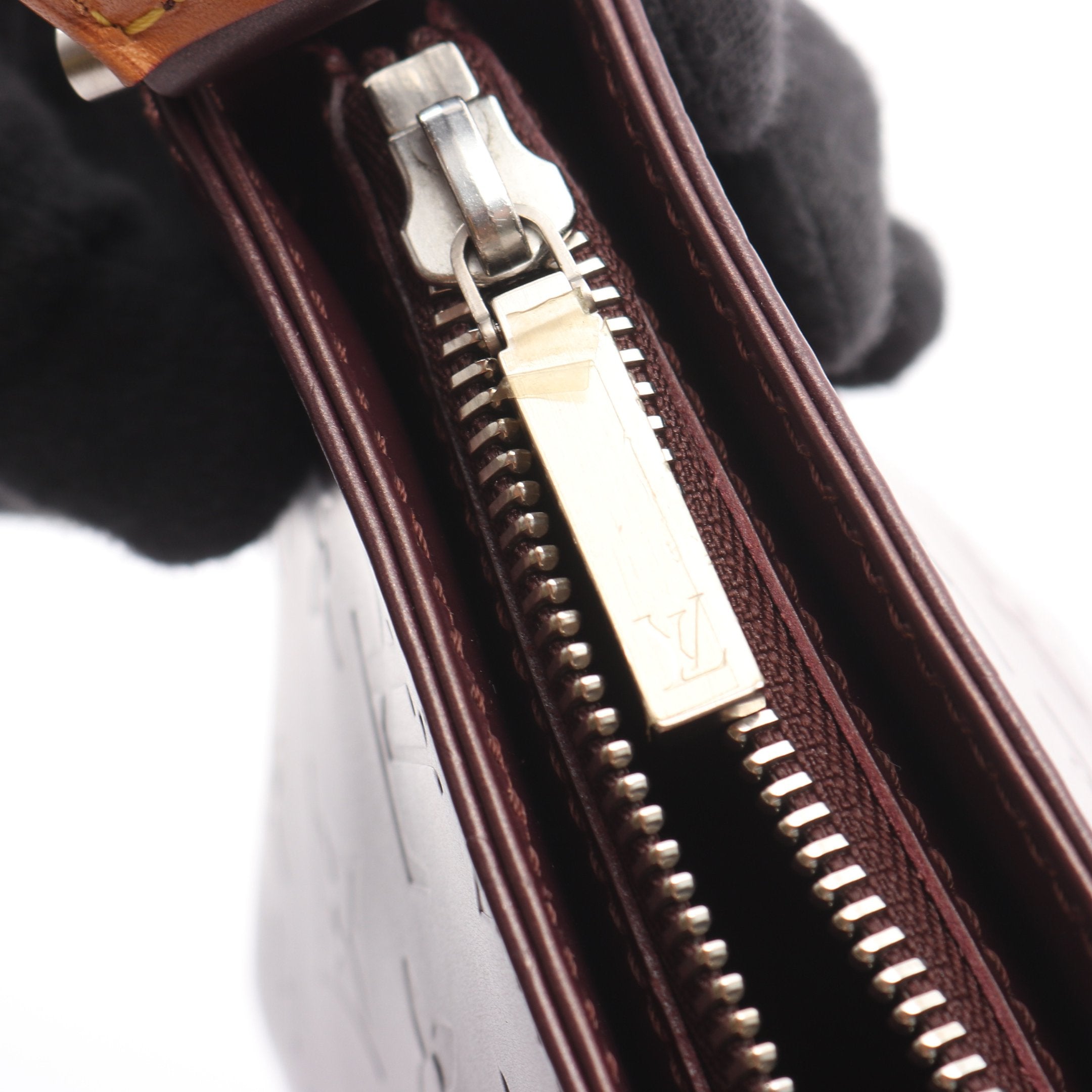 ファウラー モノグラムマット ヴィオレ ハンドバッグ レザー パープル