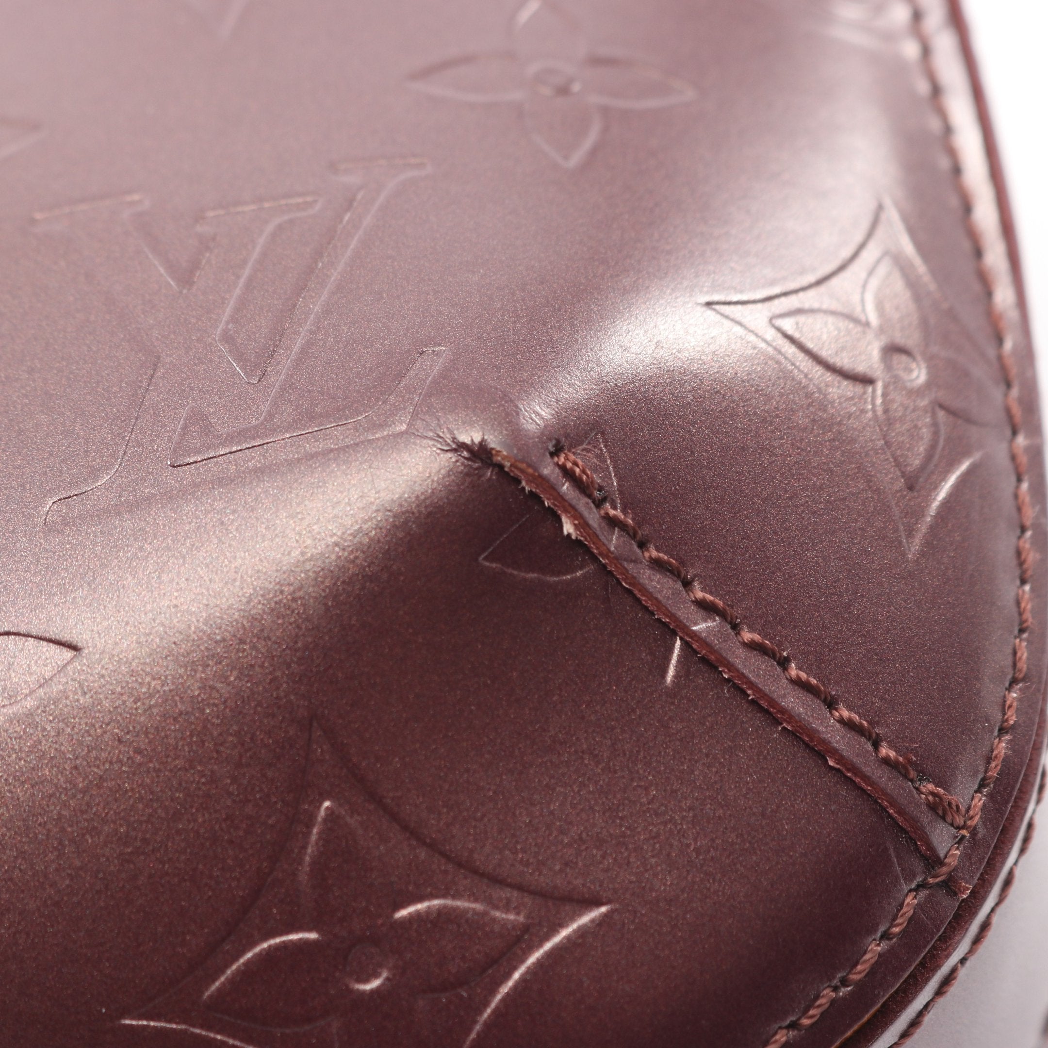 ファウラー モノグラムマット ヴィオレ ハンドバッグ レザー パープル