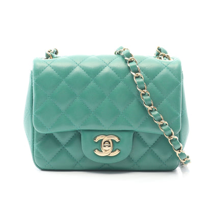 ミニマトラッセ チェーンショルダーバッグ ラムスキン グリーン ゴールド金具 シャネル バッグ CHANEL