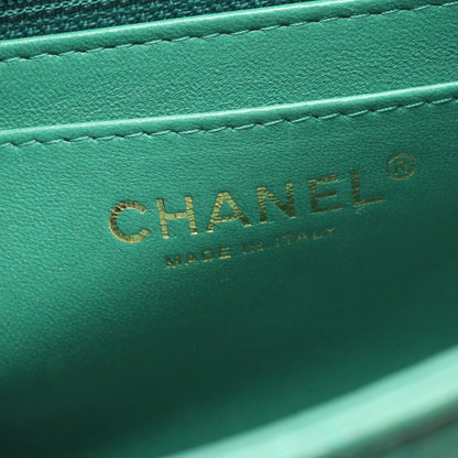 ミニマトラッセ チェーンショルダーバッグ ラムスキン グリーン ゴールド金具 シャネル バッグ CHANEL
