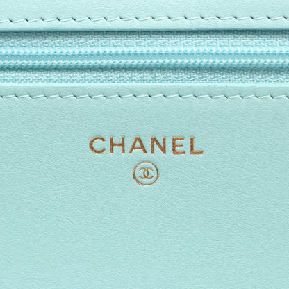 ボーイシャネル マトラッセ チェーンウォレット キャビアスキン ライトブルー ゴールド金具 シャネル バッグ CHANEL