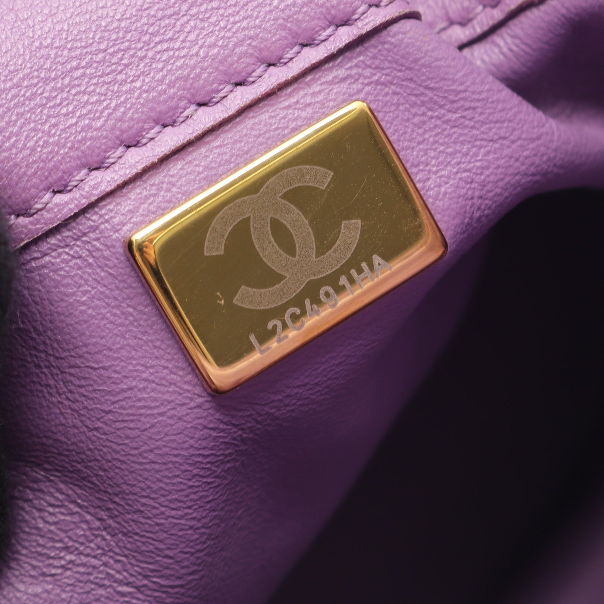 マトラッセ チェーンショルダーバッグ ラムスキン パープル ゴールド金具 2WAY シャネル バッグ CHANEL